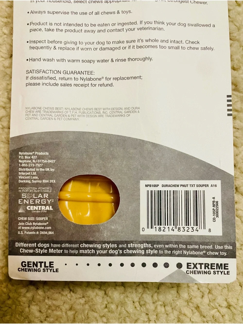 Power Chew Peanut Butter Flavor Durable Dog Chew Toy - Tan/White